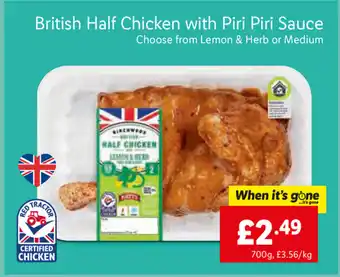 Lidl British Half Chicken with Piri Piri Sauce offer