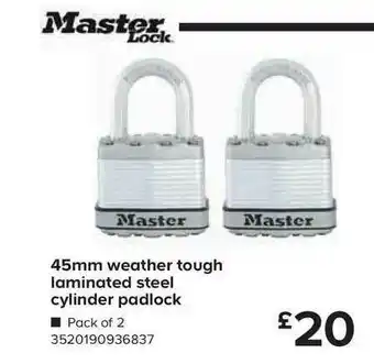 TradePoint 45mm Weather Tough Laminated Steel Cylinder Padlock offer