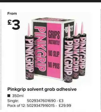 TradePoint Pinkgrip Solvent Grab Adhesive offer