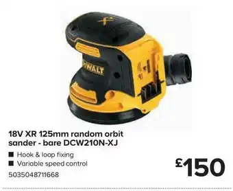 TradePoint Dewalt 18v Xr 125mm Random Orbit Sander - Bare Dcw210n-xj offer