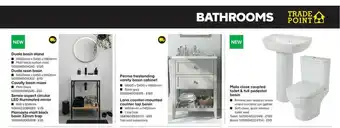 TradePoint Duala Basin Stand, Duala Resin Basin, Cavally Basin Mixer, Sensio Aspect Circular Led Illuminated Mirror, Flomasta Matt Black offer