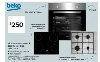 TradePoint Multifunction Oven & Ceramic Or Gas Hob Pack offer