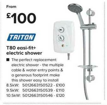 TradePoint Triton T80 Easi-fit+ Electric Shower offer