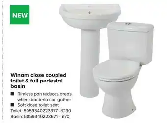 TradePoint Winam Close Coupled Toilet & Full Pedestal Basin offer