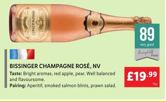 Lidl BISSINGER CHAMPAGNE ROSÉ, NV offer