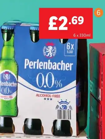 Lidl 6 Perlenbacher Alcohol Free Pils, 6 x 330ml, £1.36/L. offer