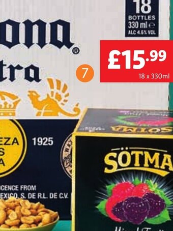 Lidl 7 Corona Extra Beer, 4.5% vol., 18 x 330ml, offer