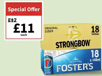 Asda STRONGBOW FOSTER'S offer