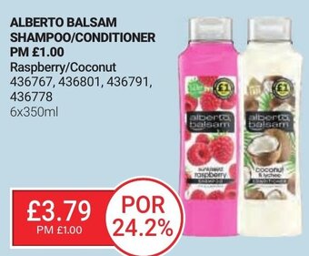 Bestway ALBERTO BALSAM SHAMPOO/CONDITIONER offer