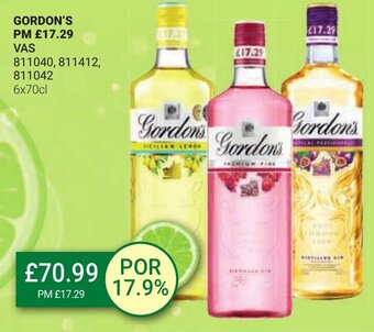 Bestway GORDON'S 6x70cl offer