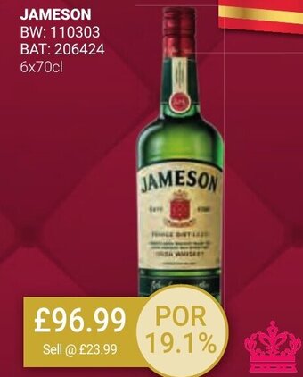 Bestway JAMESON 6x70cl offer