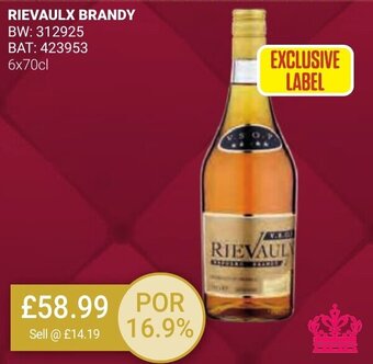 Bestway RIEVAULX BRANDY 6x70cl offer