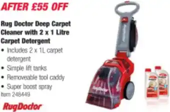 Costco Rug Doctor Deep Carpet Cleaner with 2 x 1 Litre Carpet Detergent • Includes 2 x 1L carpet detergent Simple lift tanks offer