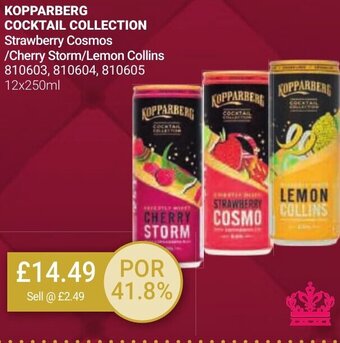 Bestway KOPPARBERG COCKTAIL COLLECTION Strawberry Cosmos /Cherry Storm/Lemon Collins 810603, 810604, 810605 12x250ml offer