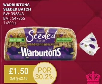 Bestway WARBURTONS SEEDED BATCH BW: 395843 BAT: 547355 1x800g offer
