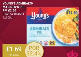Bestway YOUNG'S ADMIRAL'S/ MARINER'S PIE PM £2.50 814574, 814561 1x300g offer