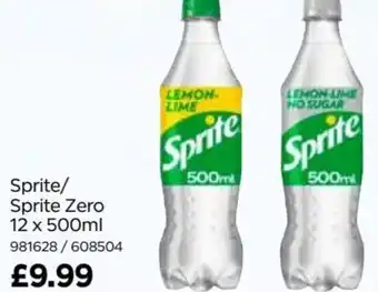 Bestway Sprite/ Sprite Zero 12 x 500ml 981628/608504 offer