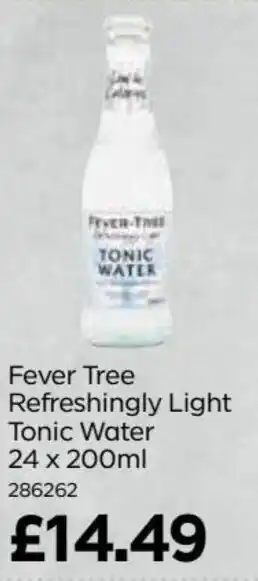 Bestway Fever Tree Refreshingly Light Tonic Water 24 x 200ml 286262 offer