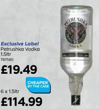 Bestway Exclusive Label Petrushka Vodka offer