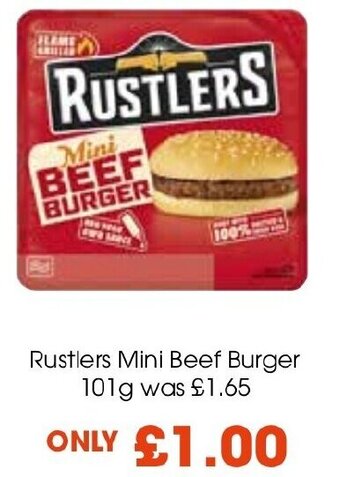 Centra Rustlers Mini Beef Burger 101g offer