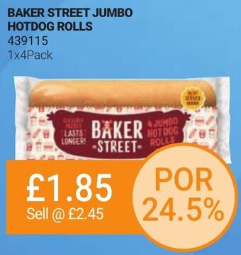 Bestway BAKER STREET JUMBO HOTDOG ROLLS 439115 1x4Pack offer