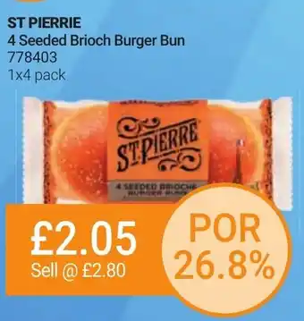 Bestway ST PIERRIE 4 Seeded Brioch Burger Bun 778403 offer