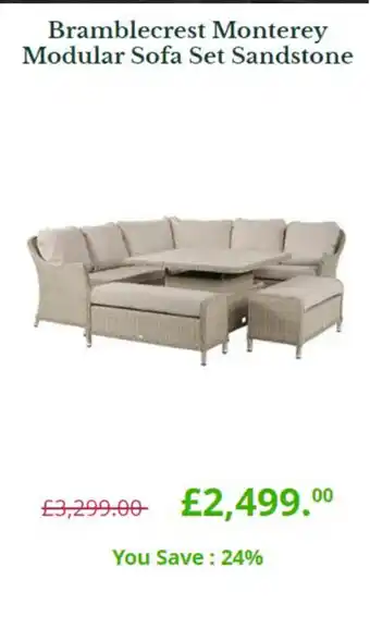 Bramblecrest Monterey Modular Sofa Set Sandstone