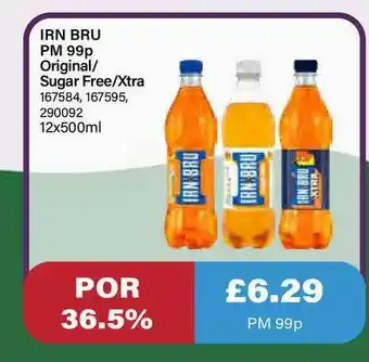 Bestway Irn Bru Pm 99p Original Sugar Free Xtra offer