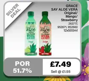 Bestway Grace Say Aloe Vera Original Mango Strawberry offer