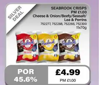 Bestway Seabrook Crisps Cheese & Onion Beefy Seasalt Lea & Perrins offer