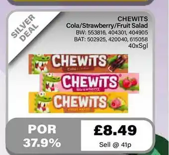 Bestway Chewits Cola Strawbery Fruit Salad offer