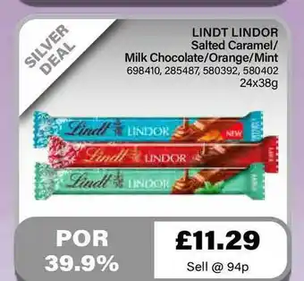 Bestway Lindt Lindor Salted Caramel Milk Chocolate Orange Mint offer