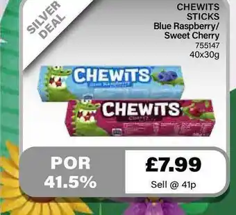Bestway Chewits Sticks Blue Raspberry Sweet Cherry offer