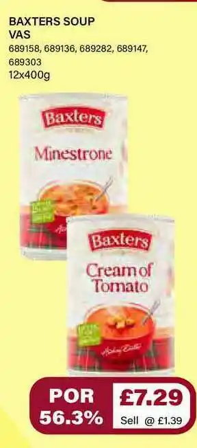 Bestway Baxters Soup Vas offer