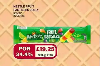 Bestway Nestle Fruit Pastilles Lolly offer