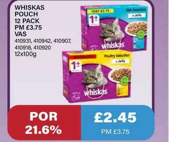 Bestway Whiskas Pouch 12 Pack offer
