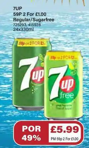 Bestway 7up 59p Regular Sugarfree offer