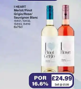Bestway I Heart Merlot Pinot Grigio Rose Sauvignon Blanc offer