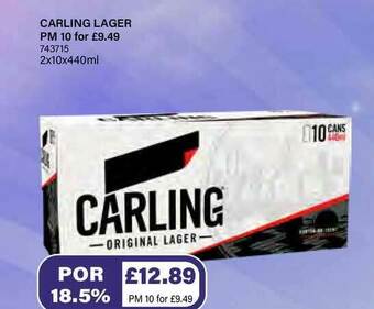 Bestway Carling Lager offer