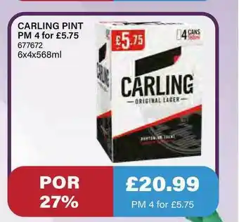 Bestway Carling Pint Pm offer