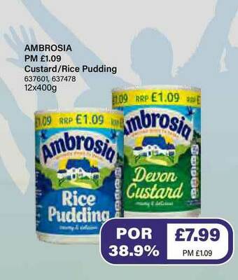 Bestway Ambrosia Custard Rice Pudding offer