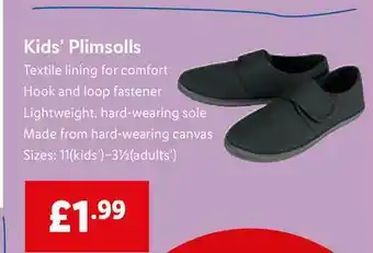 Lidl Kids' Plimsolls offer