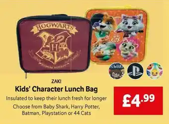Lidl Kids' Character Lunch Bag offer
