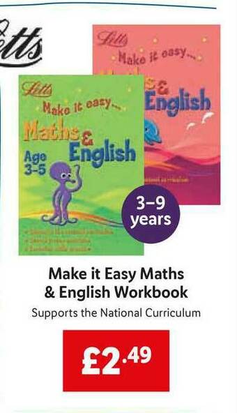 Lidl Make It Easy Maths & English Workbook offer