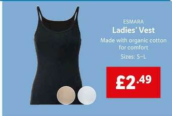 Lidl Esmara Ladies' Vest offer