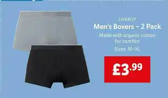 Lidl Livergy Men's Boxers - 2 Pack offer