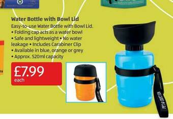 Aldi Water Bottle With Bowl Lid offer