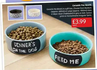 Aldi Ceramic Pet Bowls offer