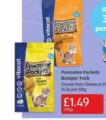 Aldi Pawsome Pockets Bumper Pack Cheese Or Chicken offer