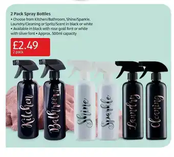Aldi 2 Pack Spray Bottles offer